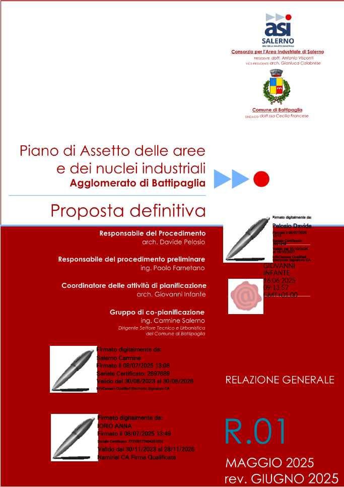 AVVISO DI ADOZIONE del NUOVO PIANO di ASSETTO delle AREE INDUSTRIALI dell’AGGLOMERATO ASI DI BATTIPAGLIA